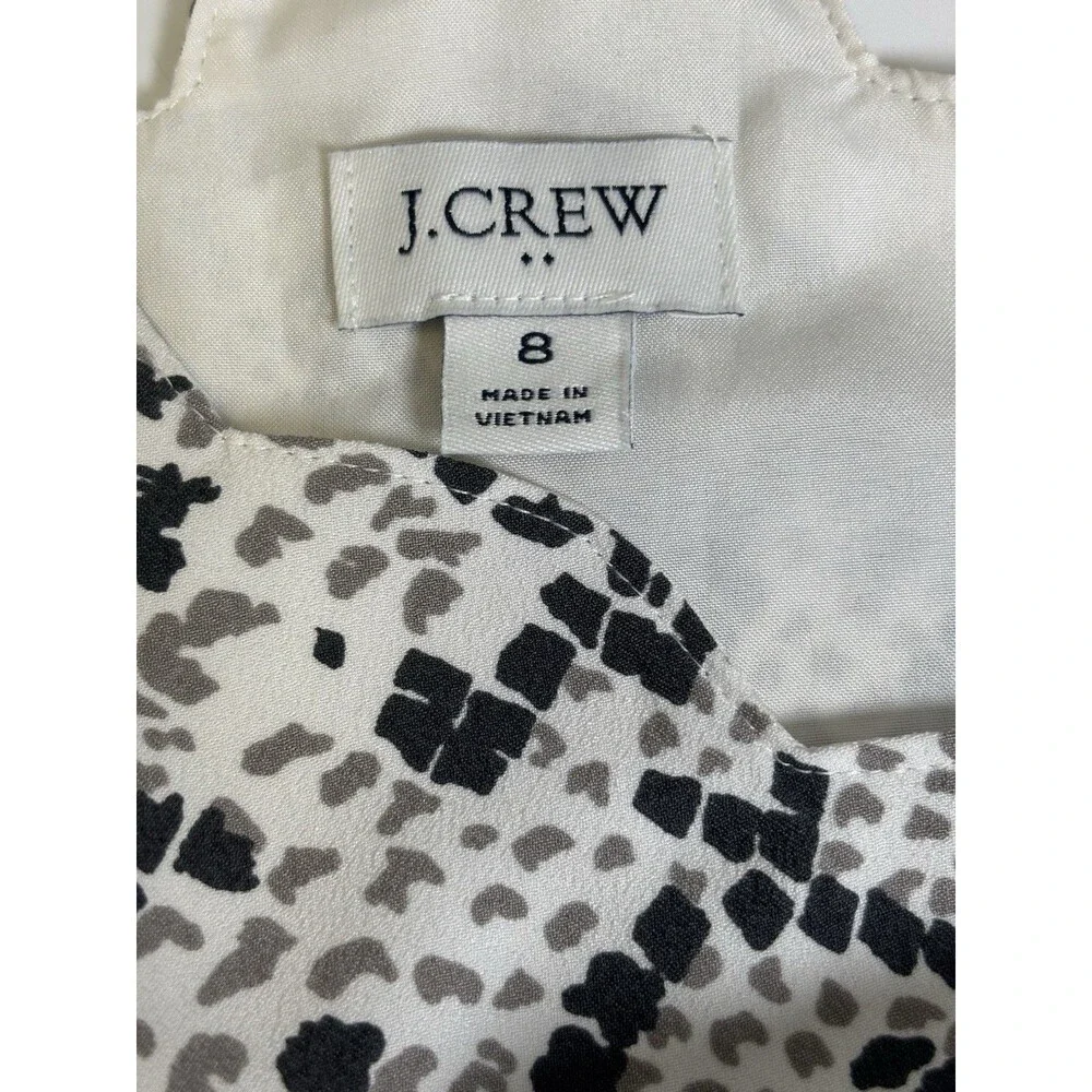 J. Crew Top Womens 8 Black Snake Print Scalloped Halter Tank Adjustable Strap